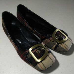 Oro Nero scottish plaid pumps flats w/ buckle
